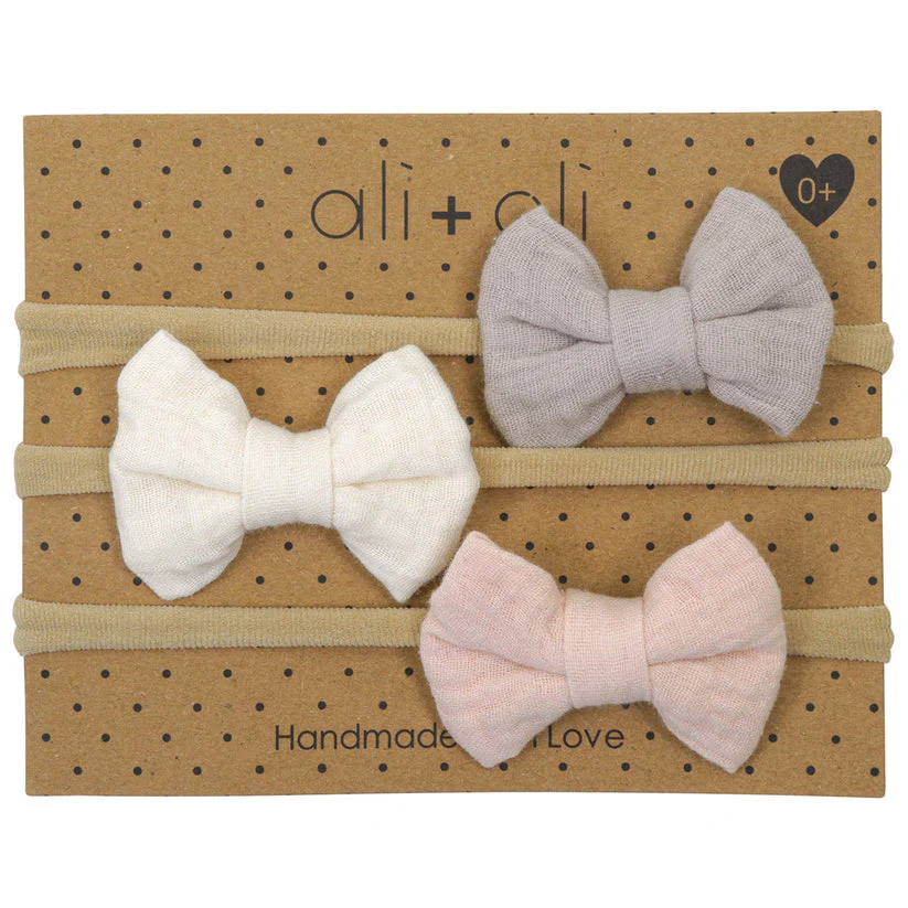 Ali + Oli Baby Headband Bow Set - 3 Pc.