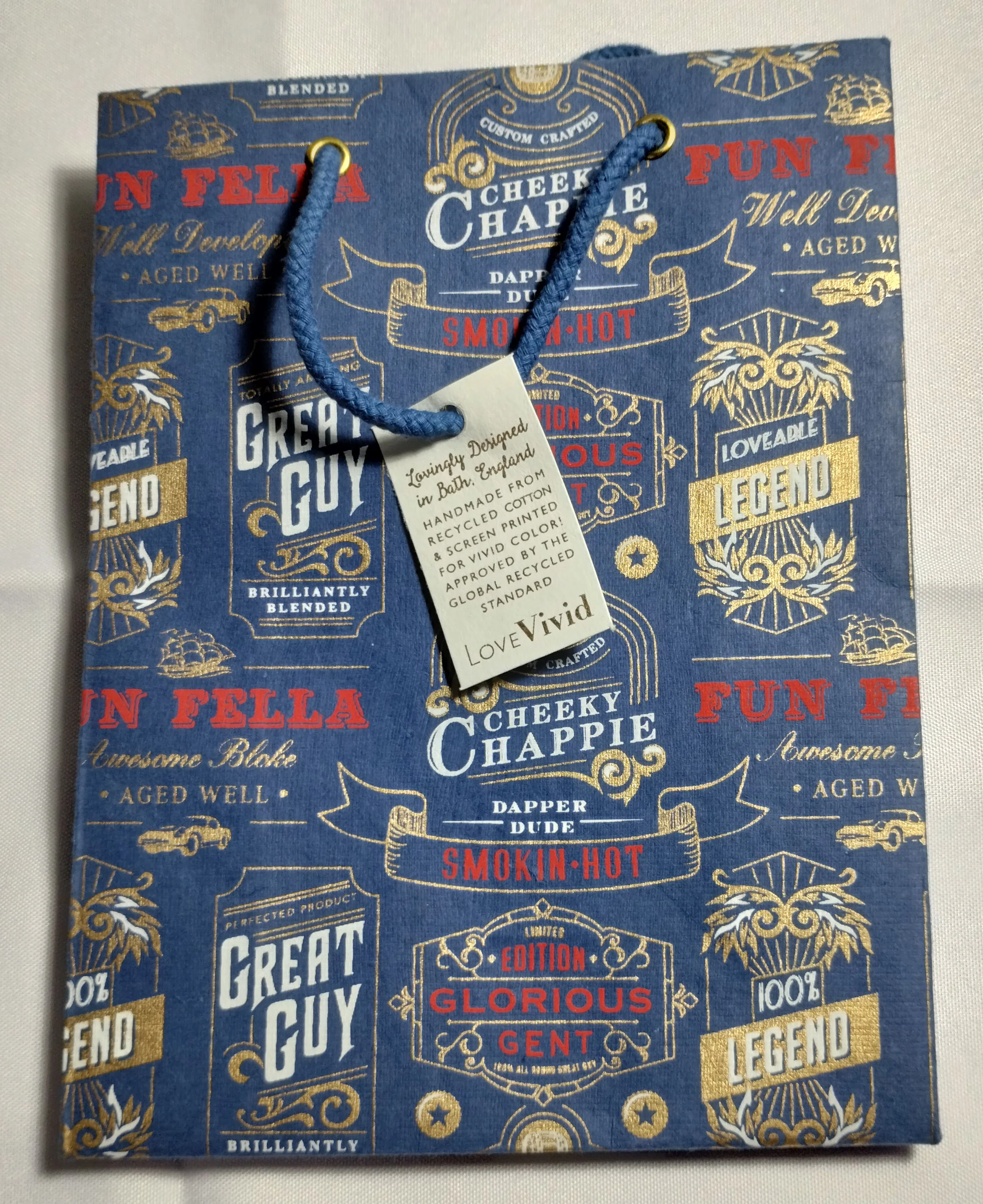 Fun Fella Gift Bag, Blue - Medium
