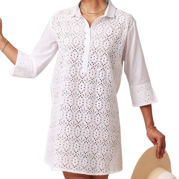 RockFlowerPaper White Eyelet Beach Shirt