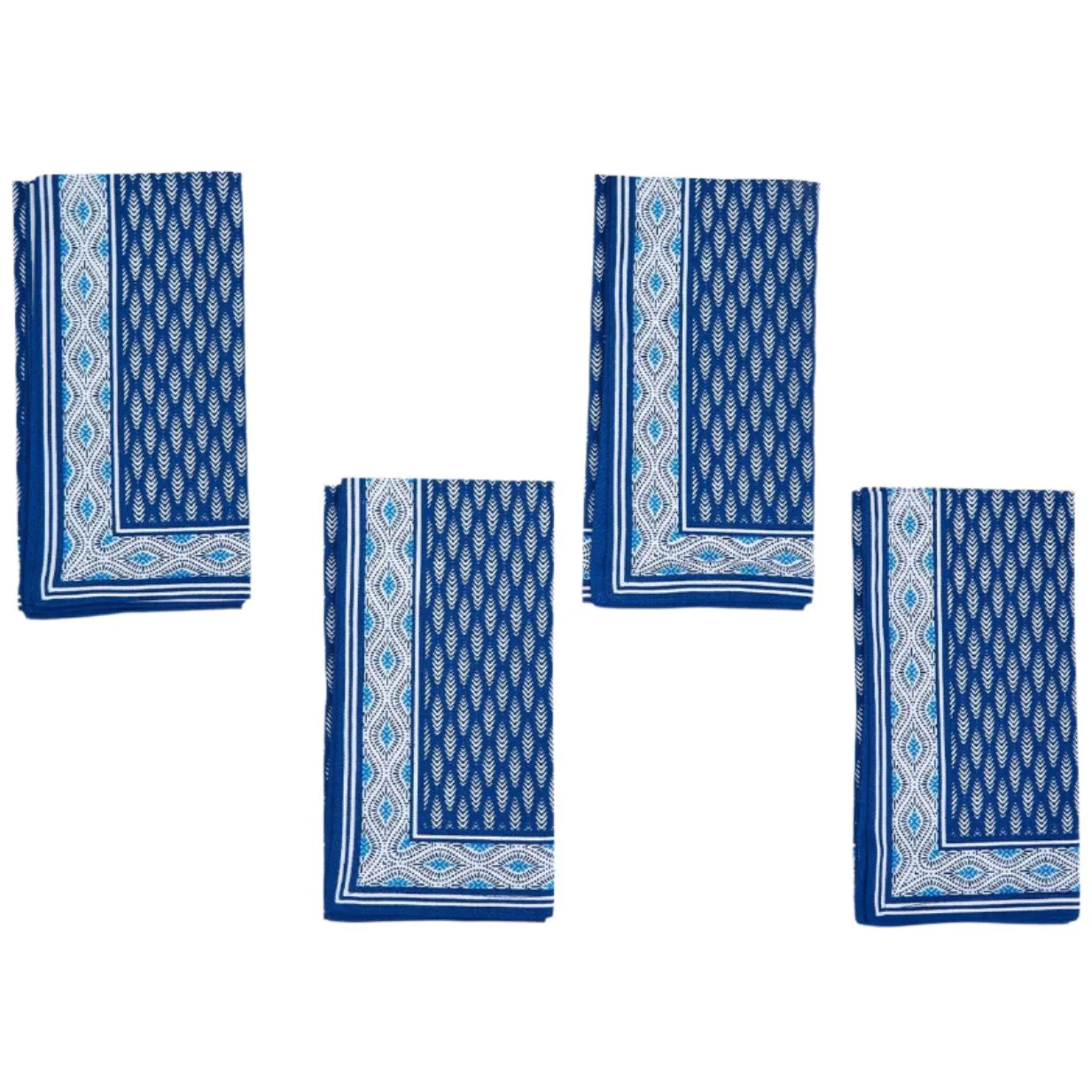 Blue Latin Print Cotton Napkins - 4 pc.