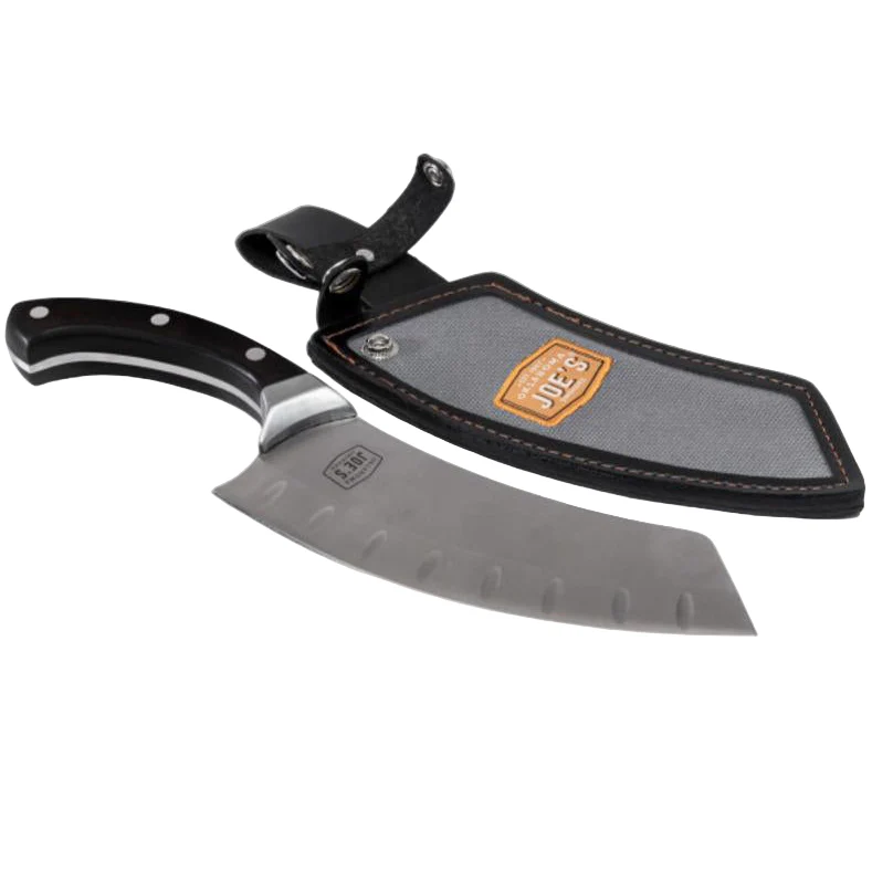 Oklahoma Joe's Blacksmith Carbon Steel Cleaver & Sheath - 12"