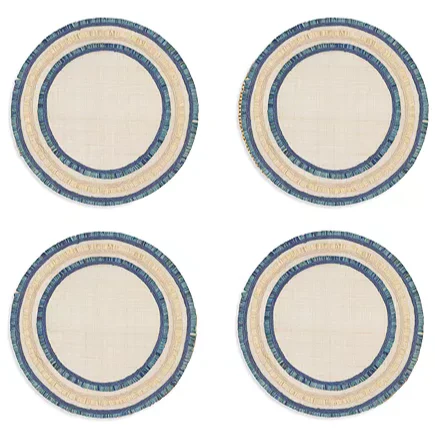 Joanna Buchanan Ruffle Edge Abaca Straw Coasters - 4 pc.