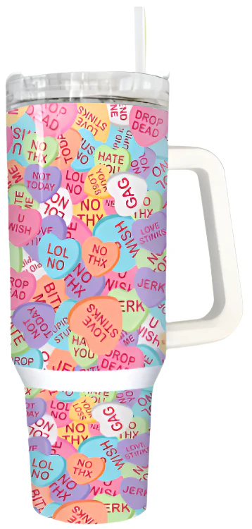 Insulated Stainless Steel Conversation Hearts Tumbler - 40 oz.