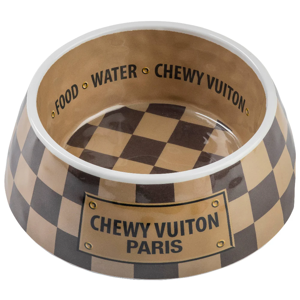 "Chewy Vuiton" Melamine Dog Bowl - 7.1"