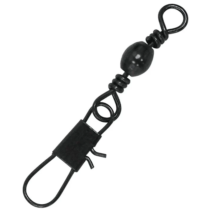Eagle Claw Black Barrel Swivels w/ Interlock Snap