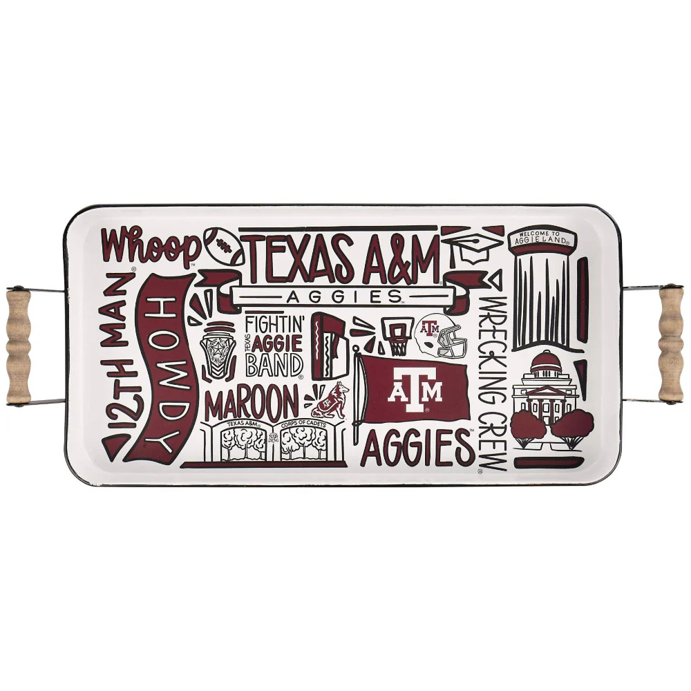 Glory Haus Texas Collegiate Enamel Trays - 16" x 20"