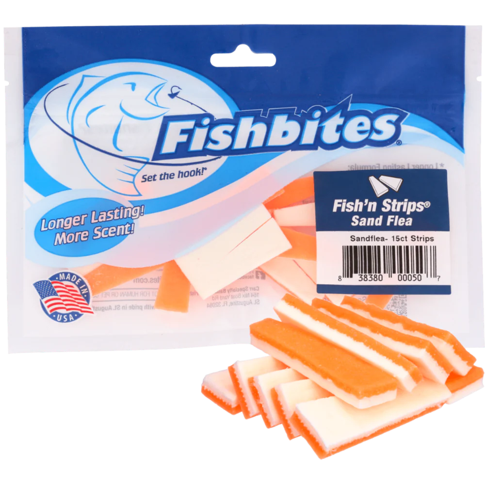Fishbites Fish'n Strips Bait (Sand Flea) - 15 pc.