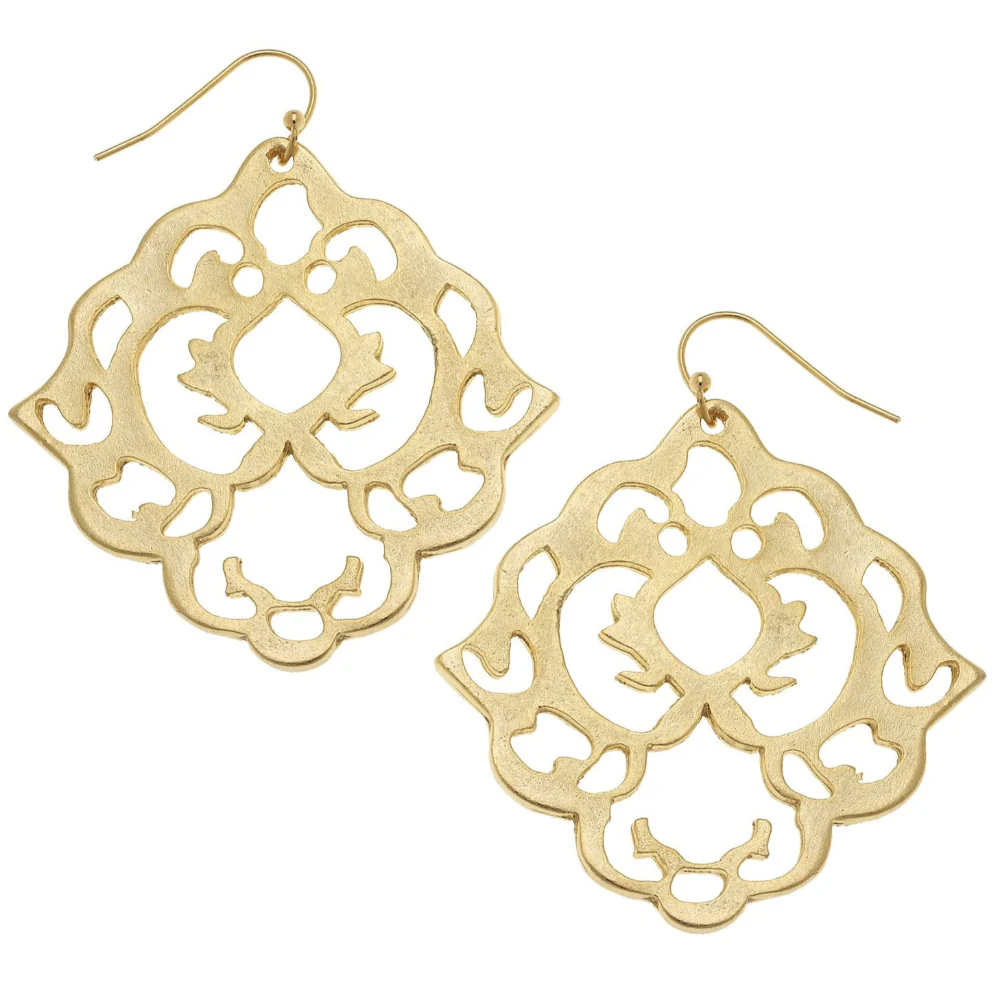 Susan Shaw Gold Artesian Filigree Earrings