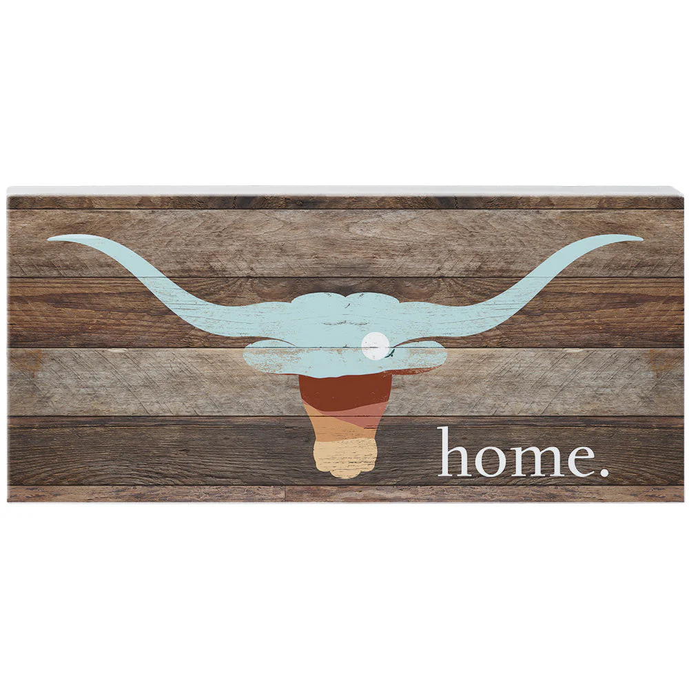 Sincere Surroundings Longhorn "Home" Wooden Sign - 5.5" x 12"