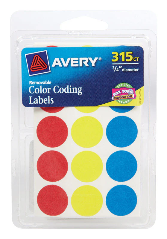Avery Assorted Color Dot Labels - 315 pc.