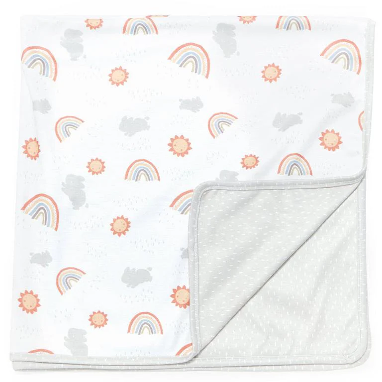 Little Sunshine & Rainbow Receiving Blanket - 32" x 32"
