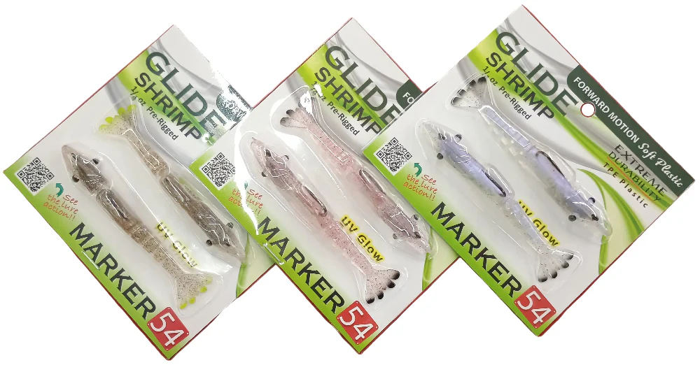 Marker 54 Glide Shrimp Soft Lure + Hook Rig - 2 pc.