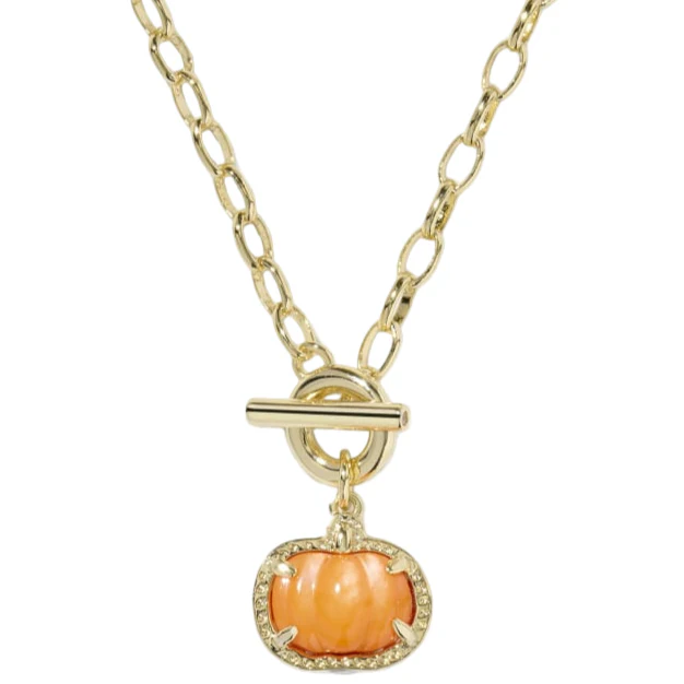Kendra Scott Gold Pumpkin Chainlink Toggle Necklace