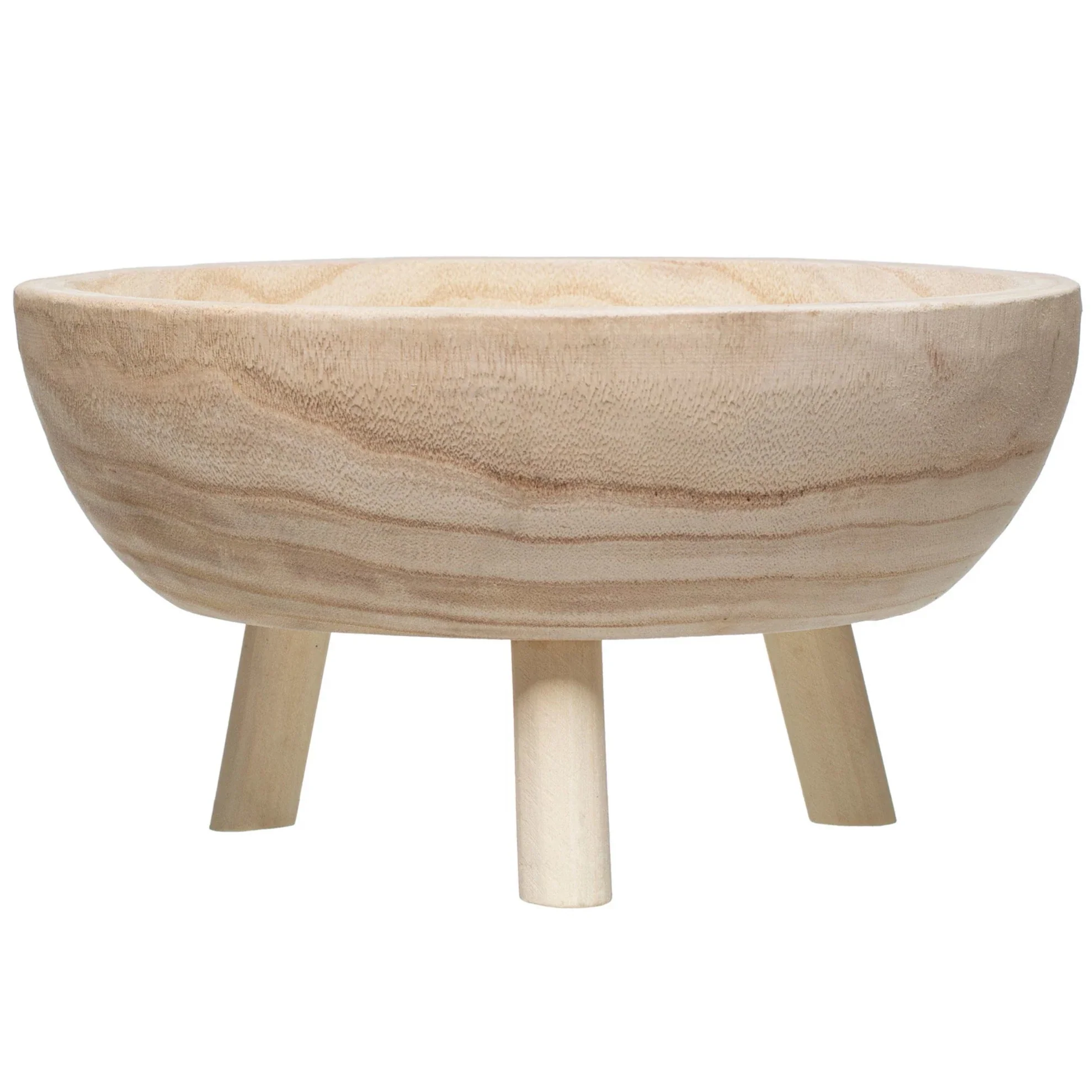 Paulownia Wood Footed Bowl - 11.75"