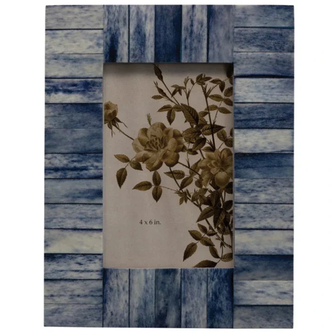 Blue Stained Bone Photo Frame - 4" x 6"