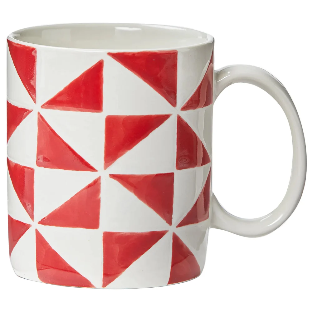 TAG Red Pinwheel Stoneware Mug