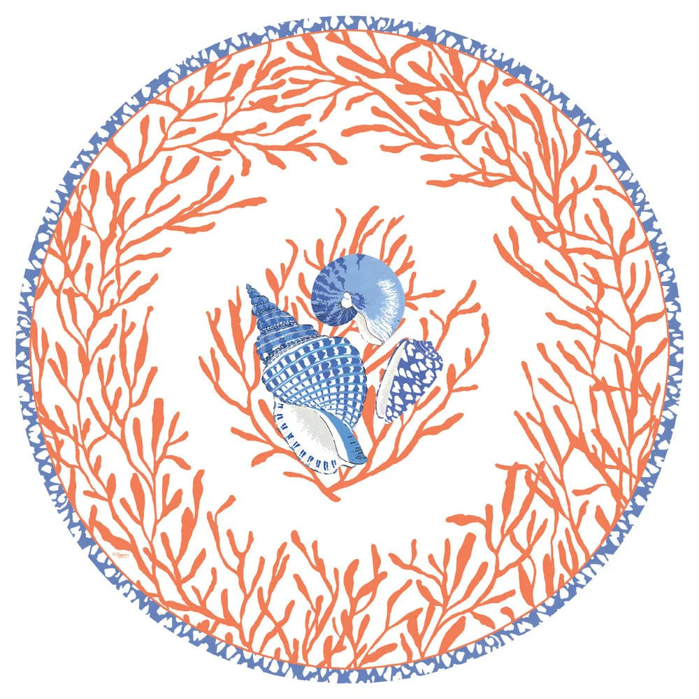 Shell Toile Cardstock Placemats - 12 pc.