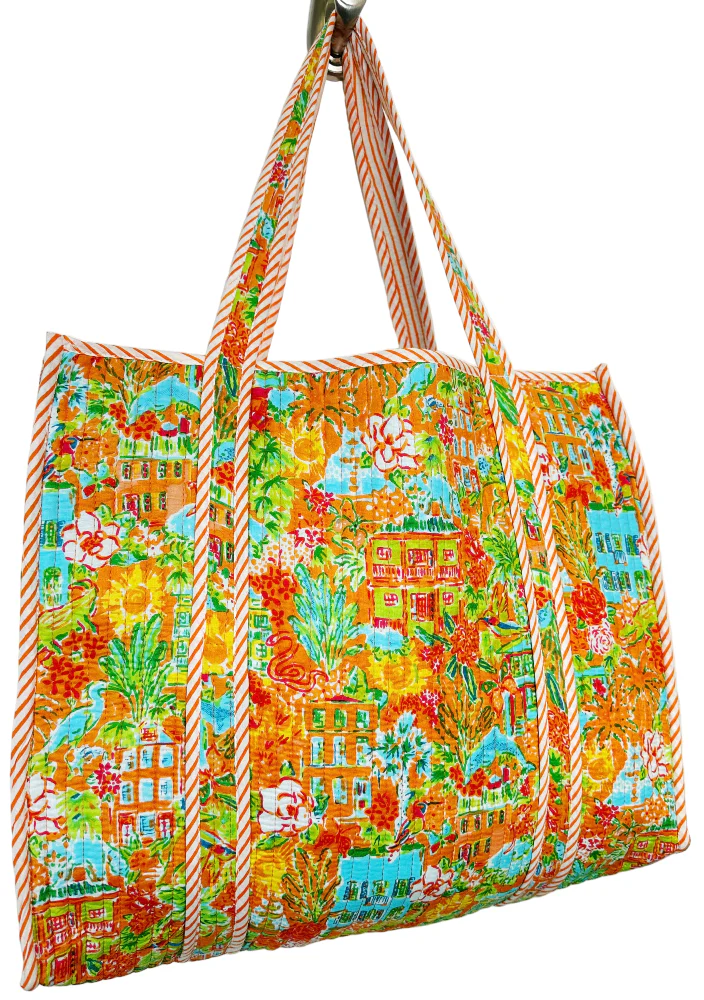 Folklore Couture Quilted Cotton Totes - 17.5" x 17.5" - Image 2