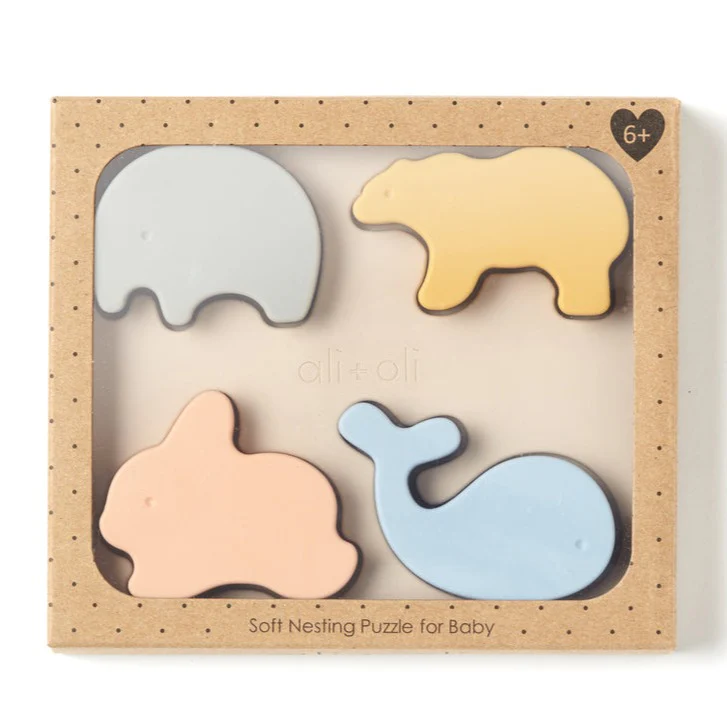 Ali + Oli 4-Piece Silicone Animal Puzzle
