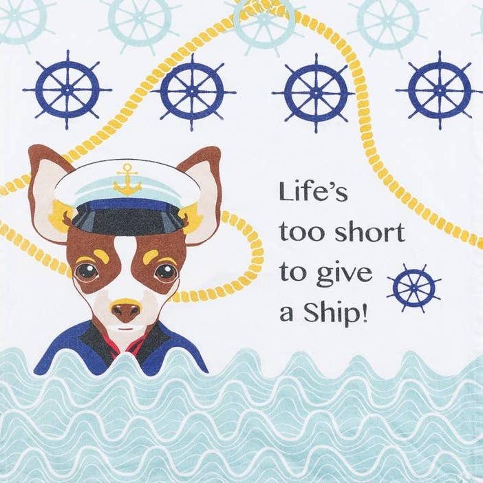 Nauti Dog Nautical Tea Towels - 19" x 28" - Image 2