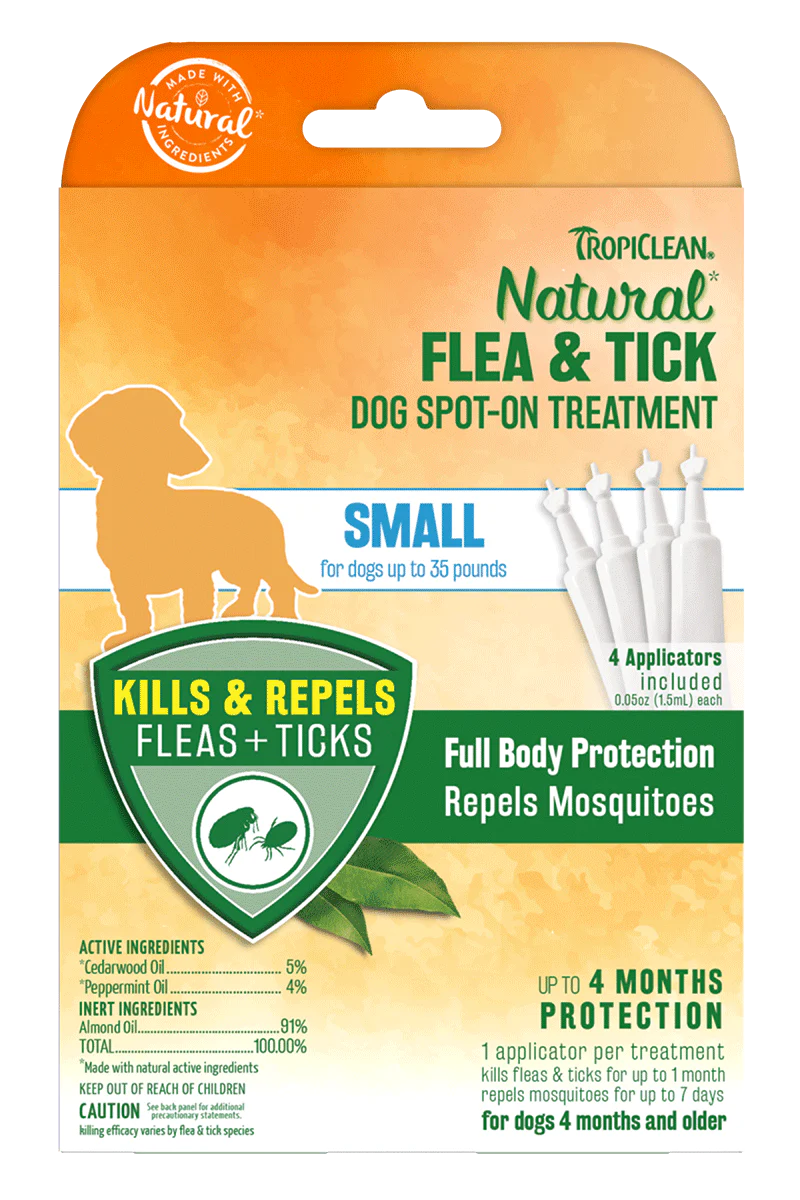 Tropiclean All-Natural Flea & Tick Treatment (Dog) - 4 pc.
