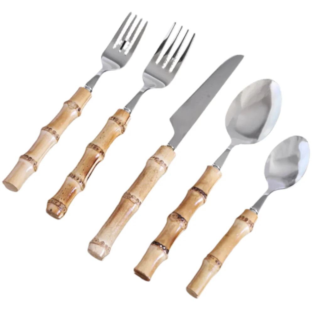 Beatriz Ball Vida Faux Bamboo Stainless Steel Flatware Set - 5 pc.