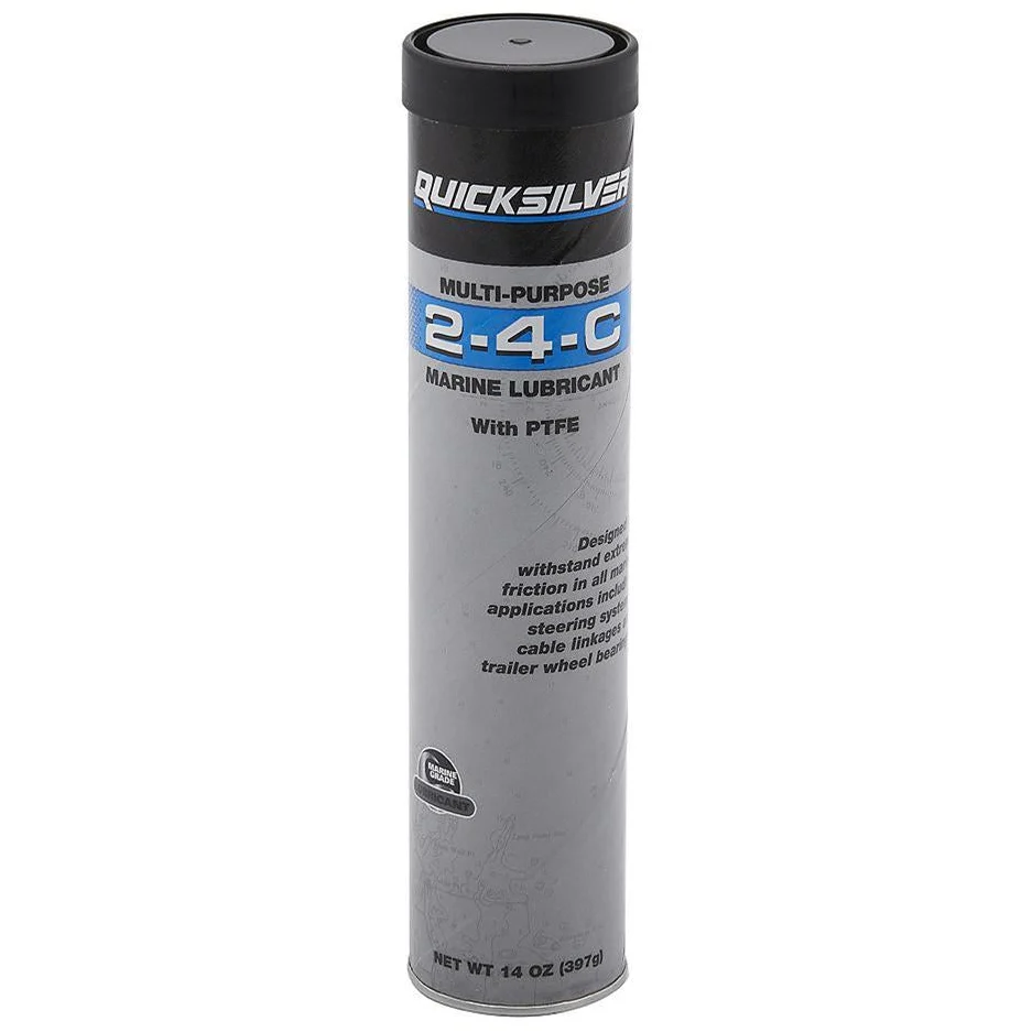 Quicksilver 2-4-C Marine Grease w/ PTFE Cartridge - 14 oz.
