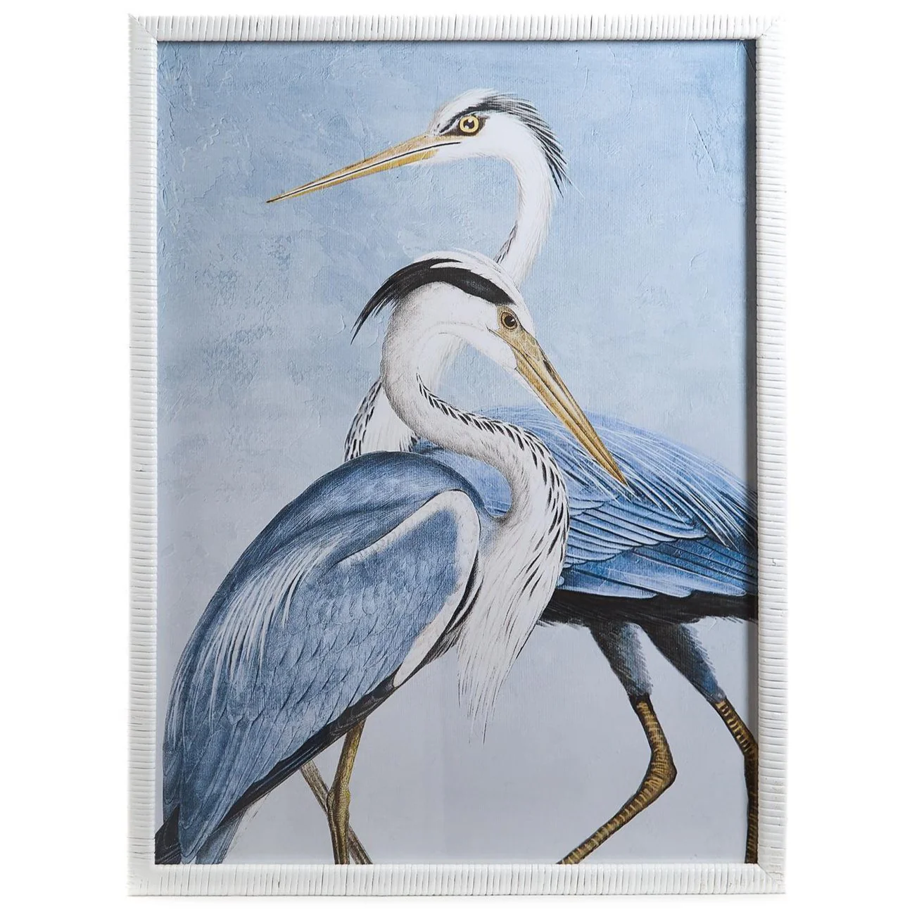 Water Bird Wall Art in Hand-Crafted Rattan Frame - 31.5" x 23.5"