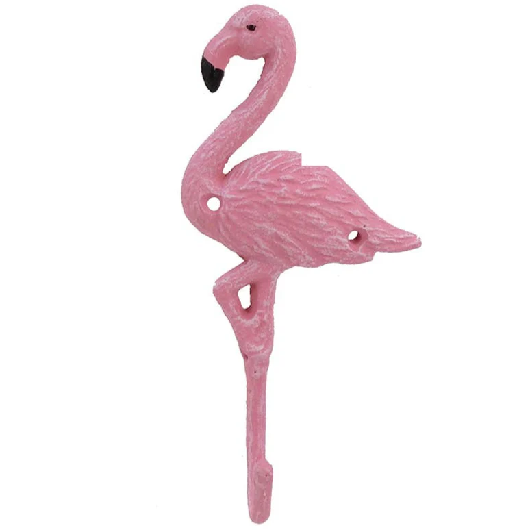 CB Home Cast Iron Standing Flamingo Wall Hook - 8"