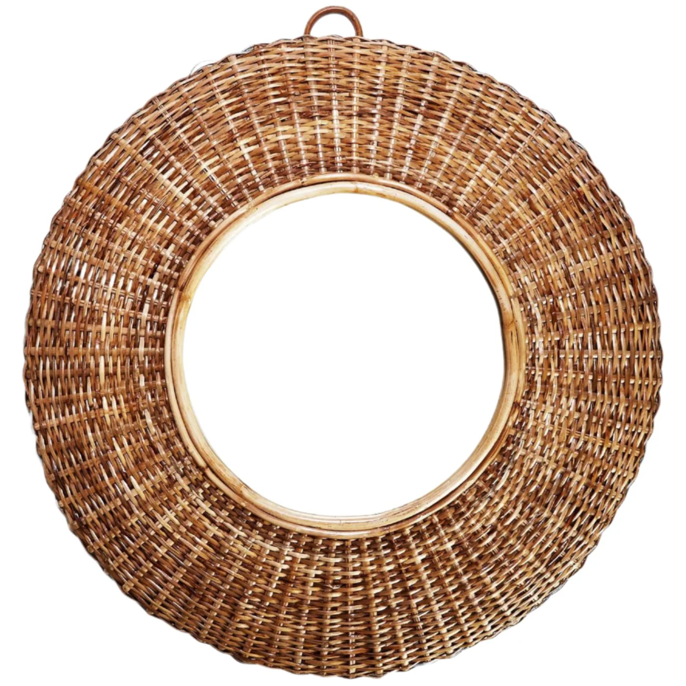 Hand-Woven Cane Wall Mirror - 30"