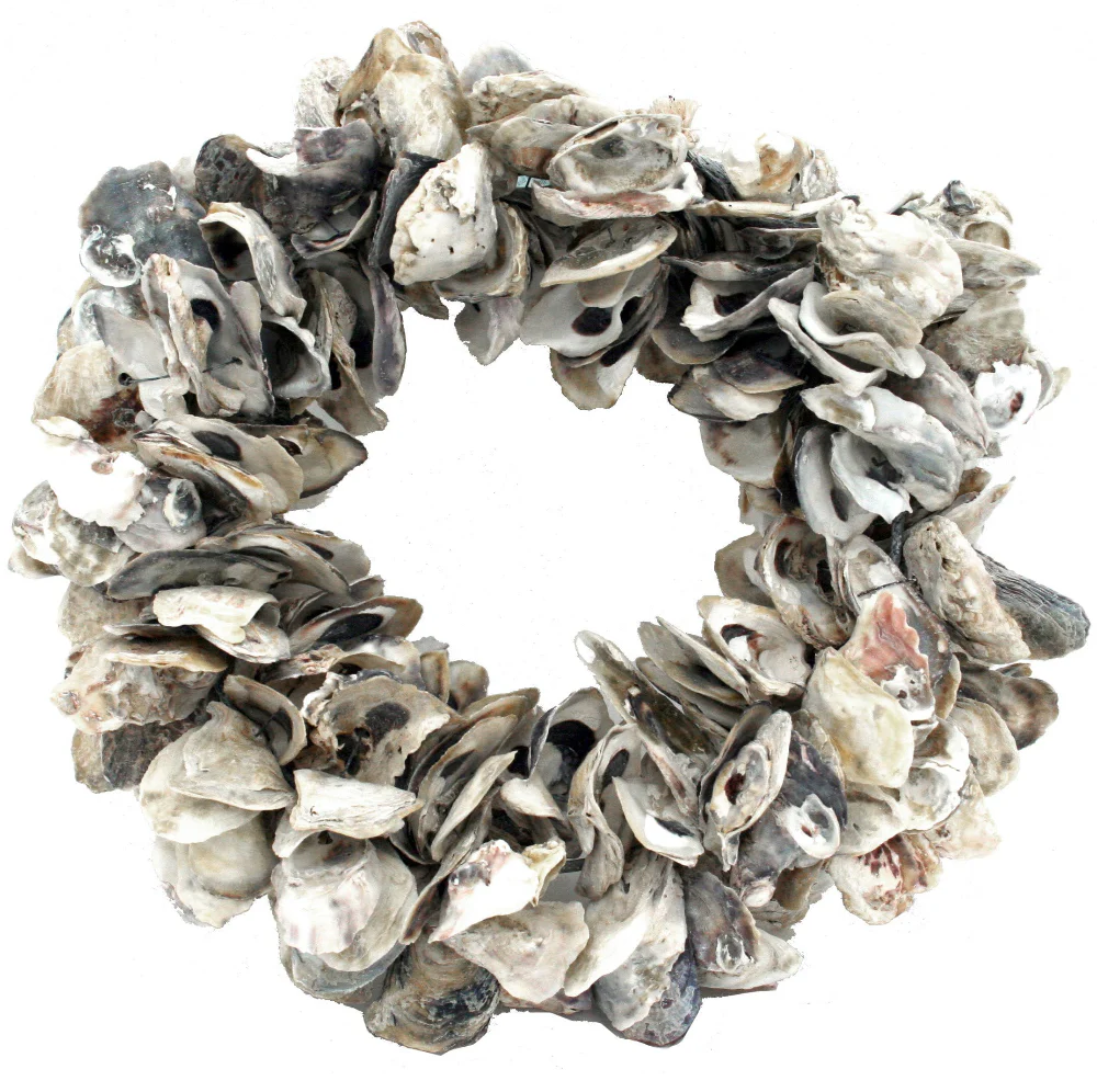 Modern Coastal Oyster Shell Wreath - 8" & 10"